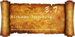 Birbauer Tertullia névjegykártya